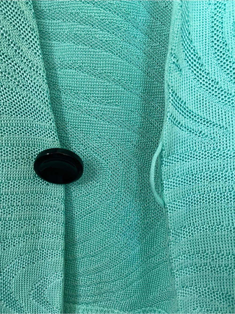 Ming Wang Women's XL Aqua Knit Jacket Cardigan Black Embellished Sleeve Office - Picture 8 of 10